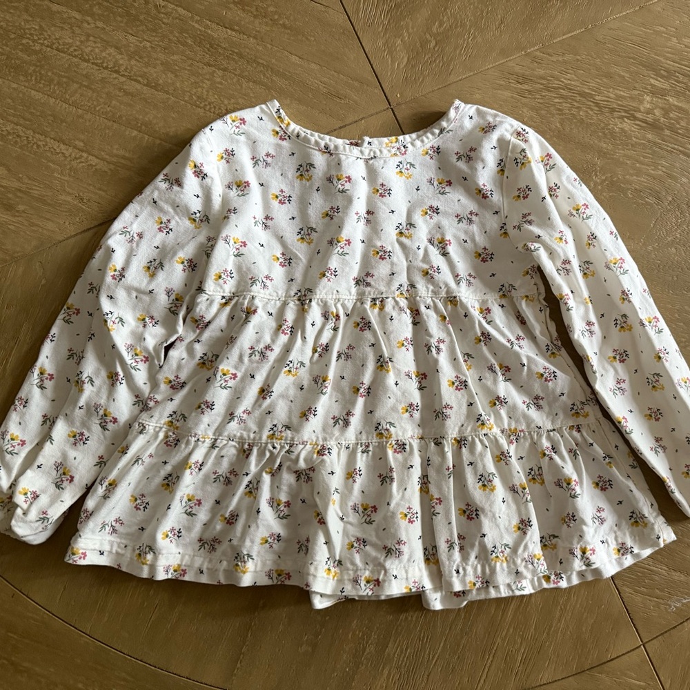 Floral Long Sleeve Tiered Top